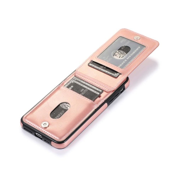iPhone 12 Pro - Sileä ja tehokas LEMAN-suojus korttitelineellä Roséguld