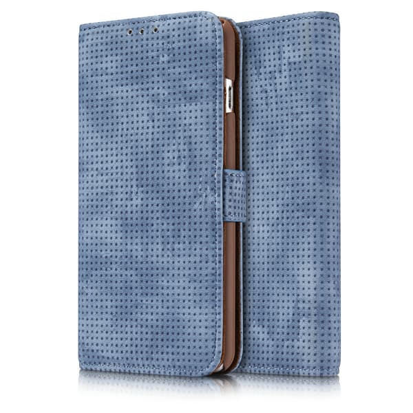 iPhone 6/6S Plus - Klassiskt Fodral i Retro-look (PU-Läder) Blå