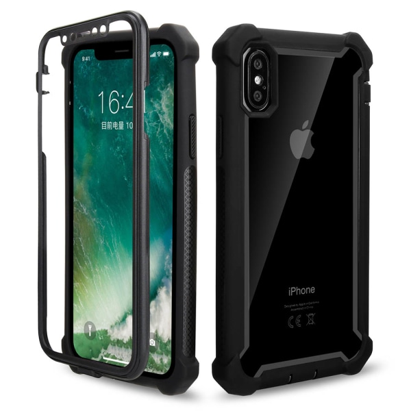 iPhone XR - Robust EXXO Skyddsfodral med Hörnskydd Svart + Röd