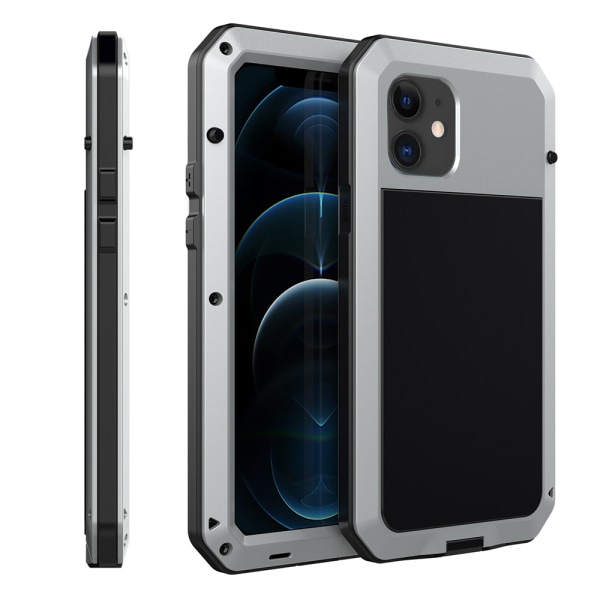 iPhone 12 Pro Max - 360-Fodral i Aluminium HEAVY DUTY Svart