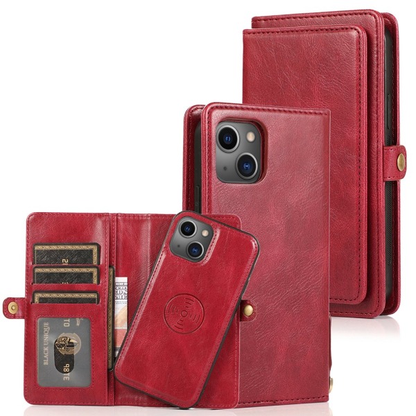 iPhone 14 - Ammattimainen käytännöllinen lompakkokotelo Röd