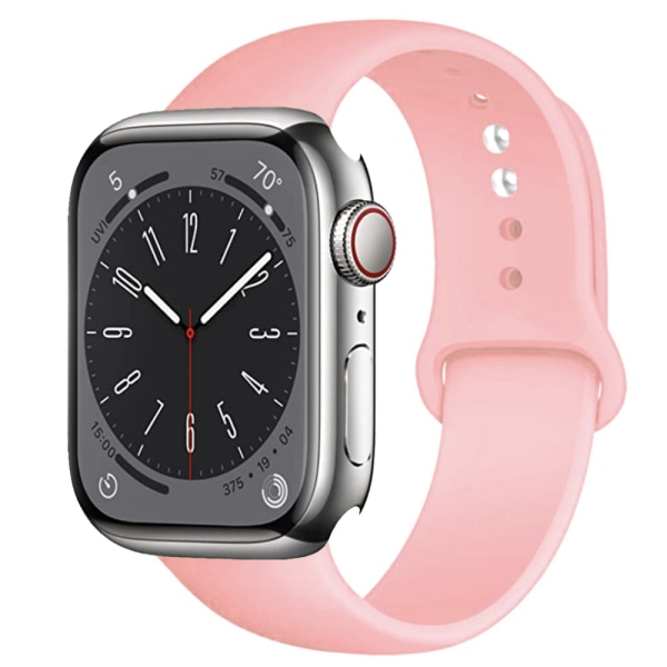 Klassisk holdbart silikonearmbånd til Apple Watch 38mm/40mm/41mm Rosa M