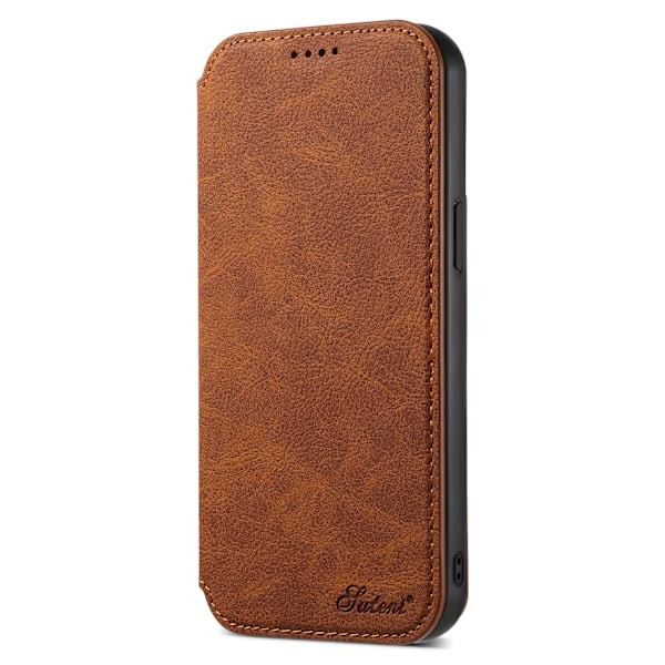 iPhone 13/14 Plånboksfodral - Elegant & Praktiskt Mörkbrun
