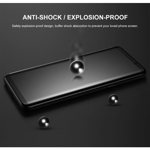 Samsung Galaxy S8 (2-PACK) HeliGuard EXXO skjermbeskytter med ramme Silver/Grå