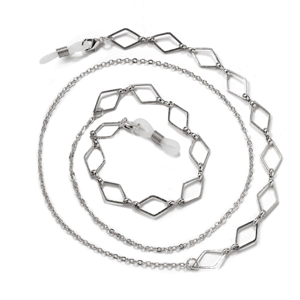 Anti-Slip Glasögon Kedja Senilsnöreddd Silver Ros