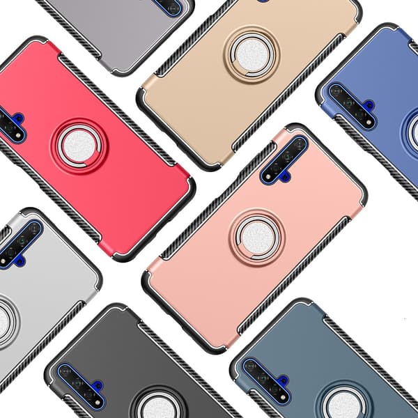 Huawei Nova 5T - Effektfullt Skal med Ringhållare FLOVEME Silver