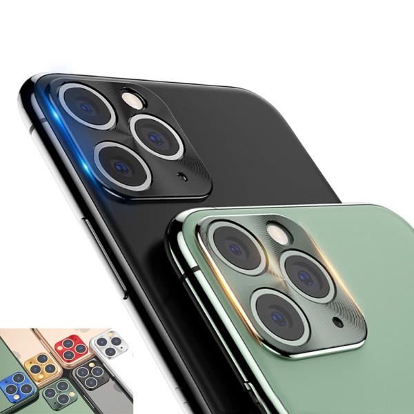 Al-metalliseos iPhone 11 Pro Max ultraohut kameran linssin suojus Grön