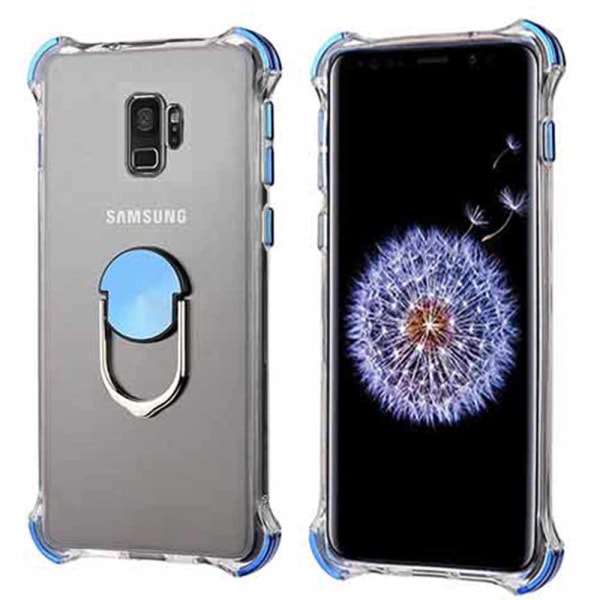 Eksklusivt silikondeksel med ringholder - Samsung Galaxy S9 Guld