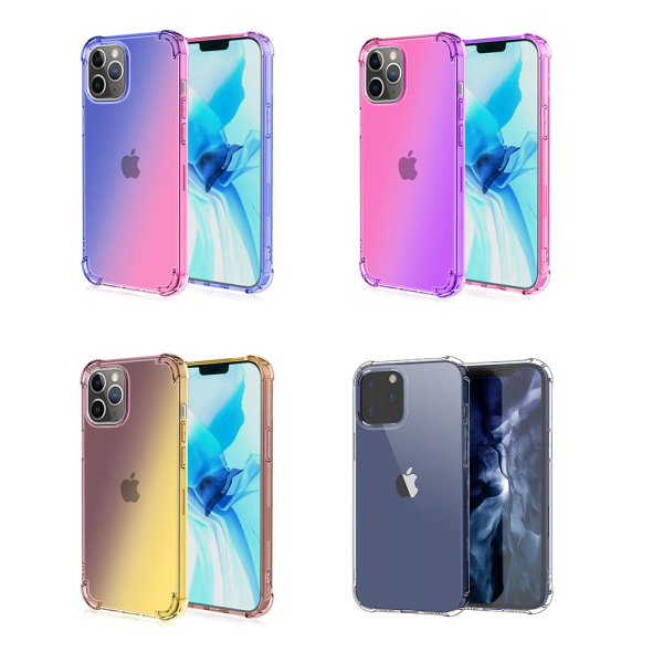 iPhone 14 Pro - Stødabsorberende Stilfuldt Floveme Silikone Cover Blå/Rosa