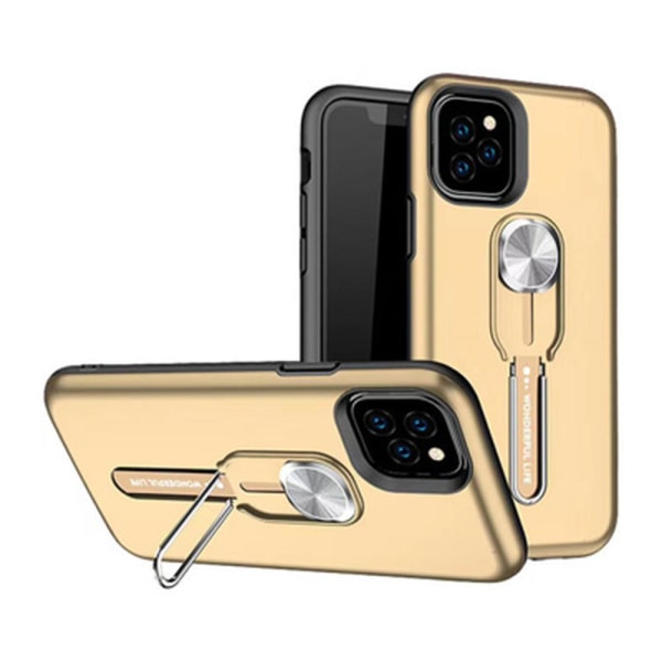 iPhone 12 Pro Max - Stilsäkert Skyddande Skal med Hållare Silver