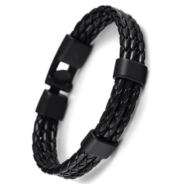 Unisex PU-Läder Flätat Stilrent Armband Brun