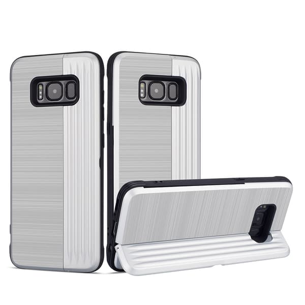 Kotelo, jossa on korttitasku Samsung Galaxy S8 Silver Silver