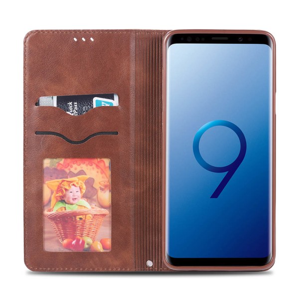 Stilig praktisk lommebokdeksel - Samsung Galaxy S9 Röd