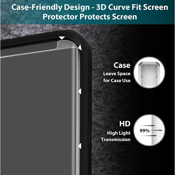 Samsung Galaxy S8+ Skärmskydd CASE-Friendly 3-PACK ProGuard Blå