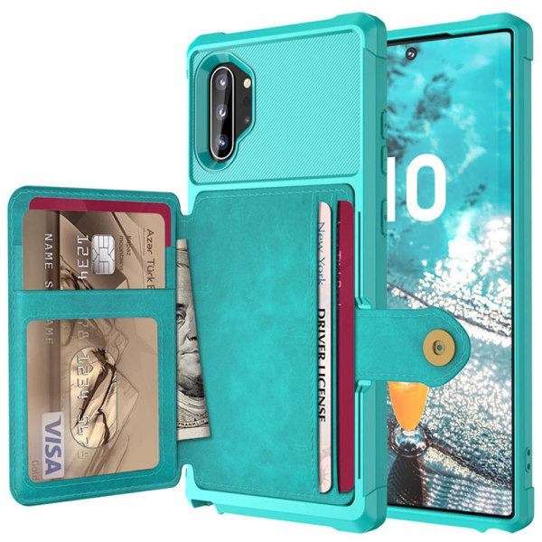 Tyylikäs Smart Case korttilokerolla - Samsung Galaxy Note10+ Blå