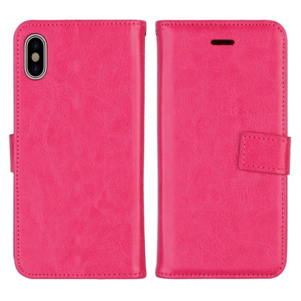 Stilig deksel med lommebok og magnetfunksjon - iPhone X/XS Rosa