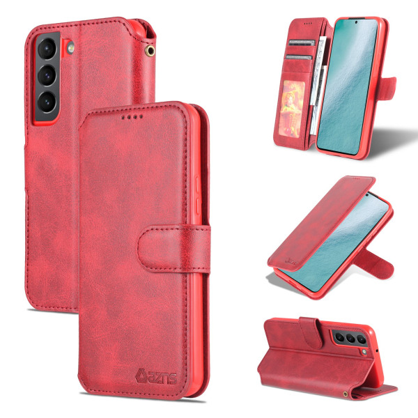 Samsung Galaxy S22 Plus - Praktiskt Plånboksfodral (AZNS) Röd