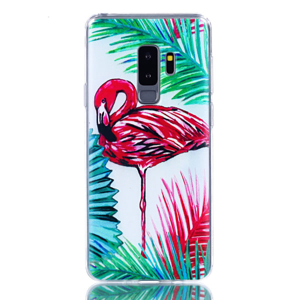 Palm Flamingo - Retroskal av silikon för Samsung Galaxy S9 Plus
