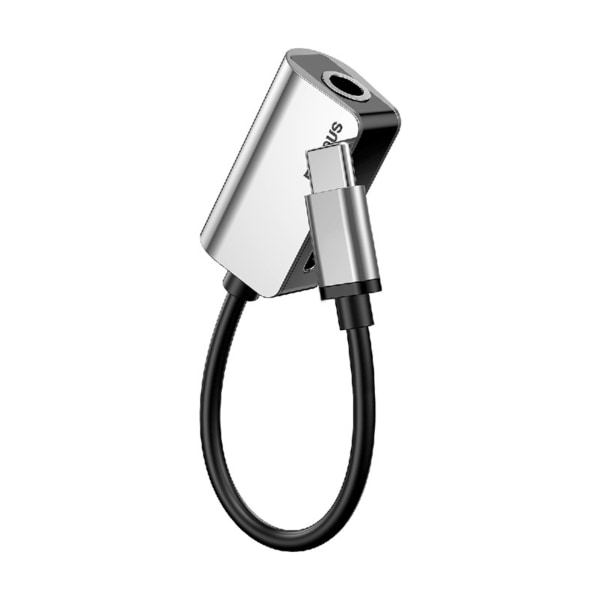 Baseus AUX-Splitter (2 i 1) Adapter för laddning (Type-C) Svart