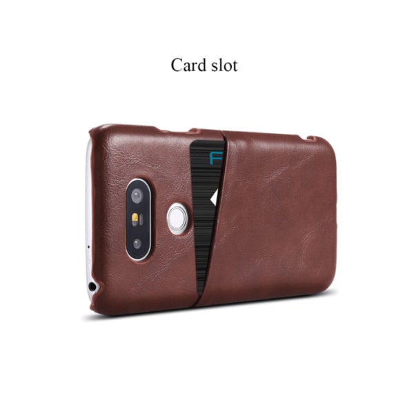 Praktisk lædertaske med kortslot til LG G5 fra FLOVEME Rosa