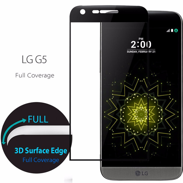 LG G5 - HuTech EXXO-Skärmskydd med Ram 3D (HD-Clear) Svart