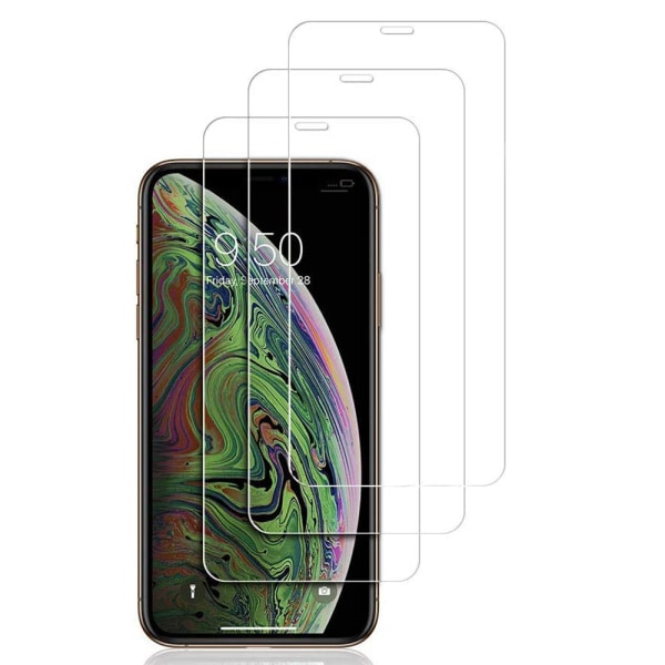 iPhone X/XS 3-PACK Full Clear 2,5D skjermbeskytter 9H 0,3 mm Transparent/Genomskinlig Transparent/Genomskinlig