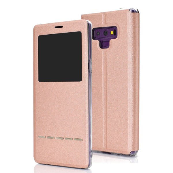 Smart etui med vindue & svar funktion - Samsung Galaxy Note 9 Rosa