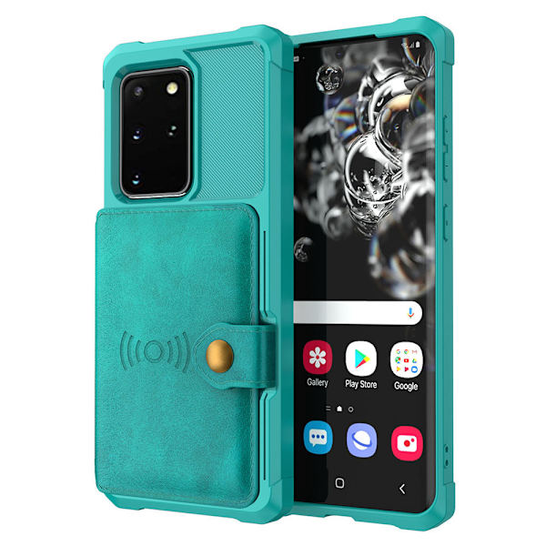 Praktiskt Skal med Korthållare - Samsung Galaxy S20 Plus Blå