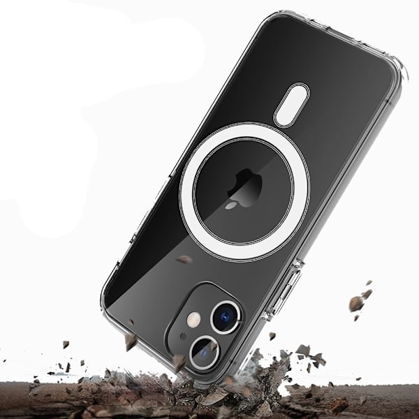 iPhone 12 Mini - Skyddande Magnetiskt Silikonskal Genomskinlig