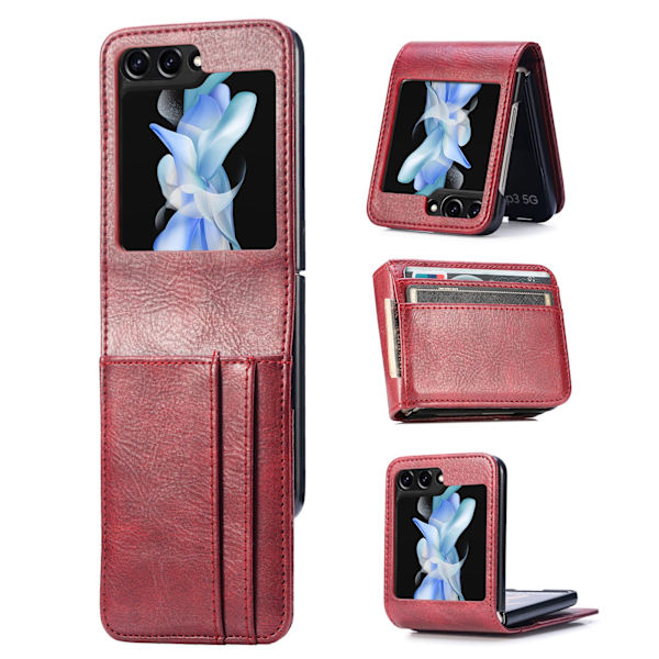 Galaxy Z Flip 5 5G - Plånboksfodral med kortfack Röd