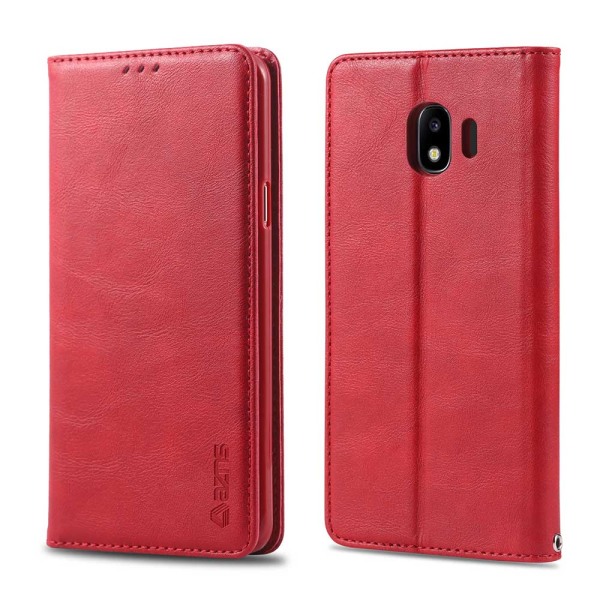 Stilig praktisk lommebokdeksel - Samsung Galaxy J4 Röd