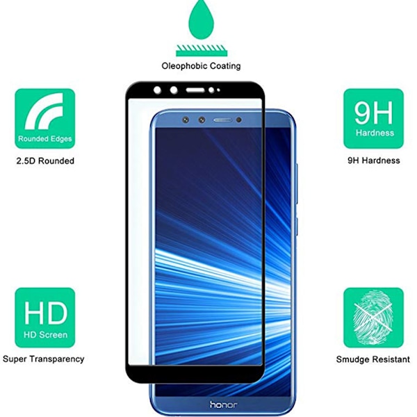 Skärmskydd 2.5D 3-PACK Ram 9H HD-Clear Screen-Fit Honor 9 Lite Svart