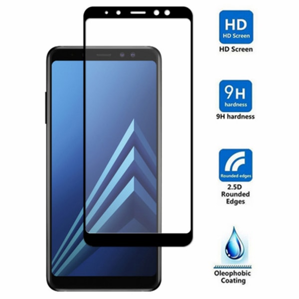 Samsung Galaxy A7 2018 3-PACK Skærmbeskytter 3D 9H HD-Clear ProGuard Svart Svart