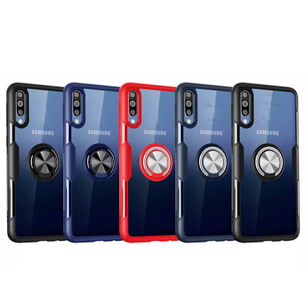 Samsung Galaxy A50 - Skyddande Skal med Ringhållare Blå