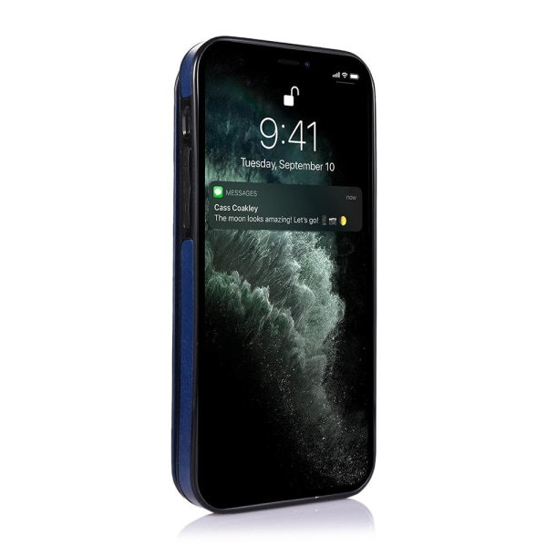 iPhone 13 - Stilig praktisk deksel med kortholder Mörkblå