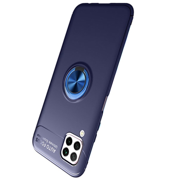 Samsung Galaxy A12 - Stilfuldt cover med ringholder Svart/Blå