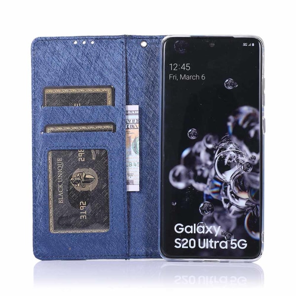 Samsung Galaxy S20 Ultra - Praktiskt Plånboksfodral Blå