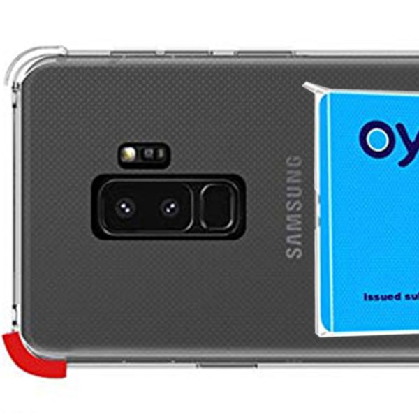 Stöttåligt Silikonskal med Kortfack - Samsung Galaxy S9 Plus Transparent/Genomskinlig