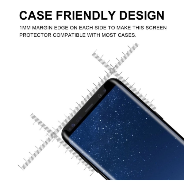 Samsung Galaxy S8+ Skärmskydd CASE-Friendly 2-PACK ProGuard Svart