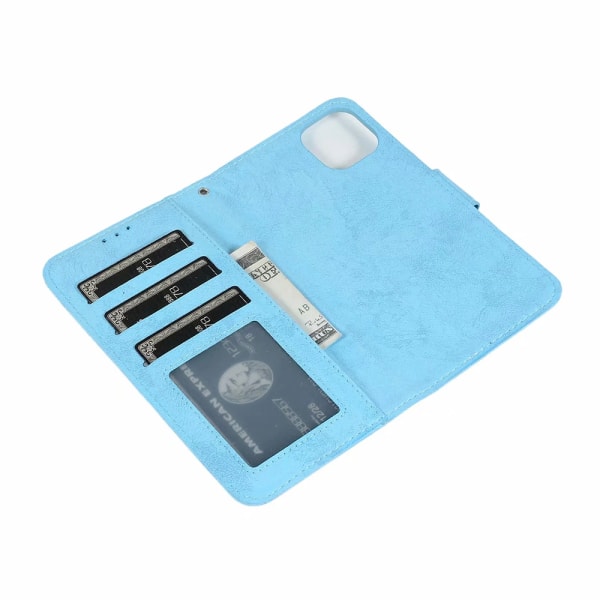 iPhone 13 Pro - Praktiskt Stilsäkert Plånboksfodral Marinblå