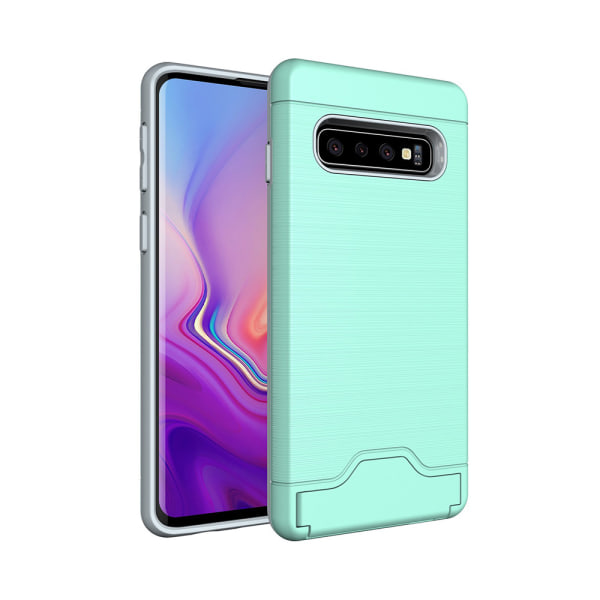 Samsung Galaxy S10 - Praktisk beskyttelsescover med kortrum (JENSEN) Grön