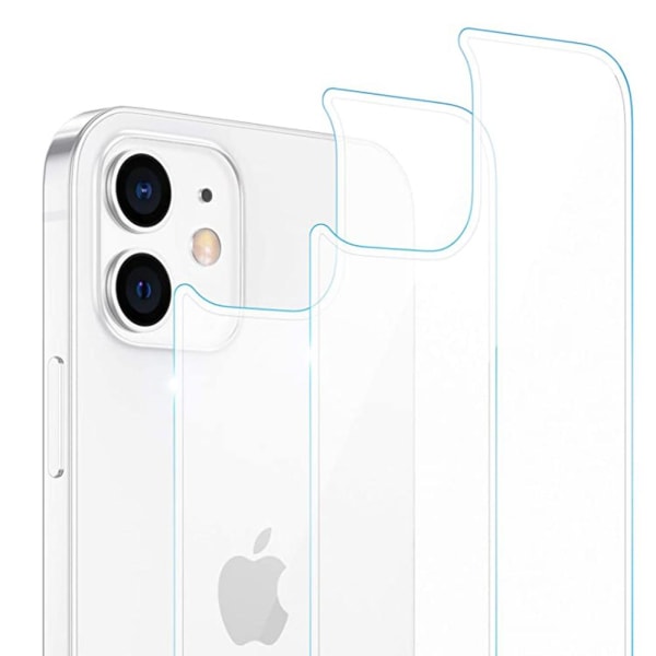 2-PAKK 3-i-1 iPhone 12 foran og bak + kameralinsedeksel Transparent/Genomskinlig