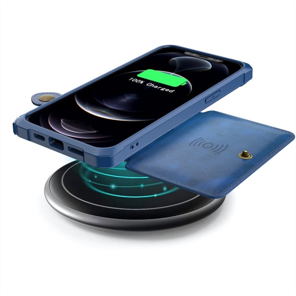 iPhone 13 Pro Max - Elegant Smidigt Skal med Korthållare Blå
