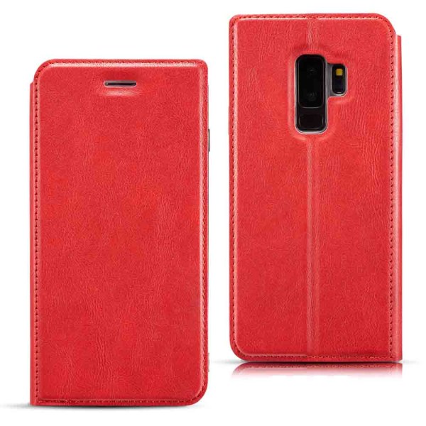 Samsung Galaxy S9 - Genomtänkt Vintage Plånboksfodral Röd