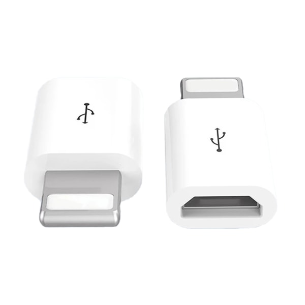 Adapter Micro-USB till iPhone 2in1 Laddning + Dataöverföring Svart