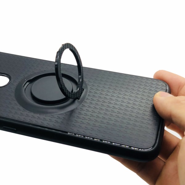 Stilig beskyttelsesdeksel med ringholder - Huawei Mate 20 Lite Blå
