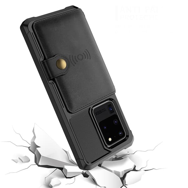 Samsung Galaxy S20 Ultra - Smart Skal med Kortfack Grön Grön