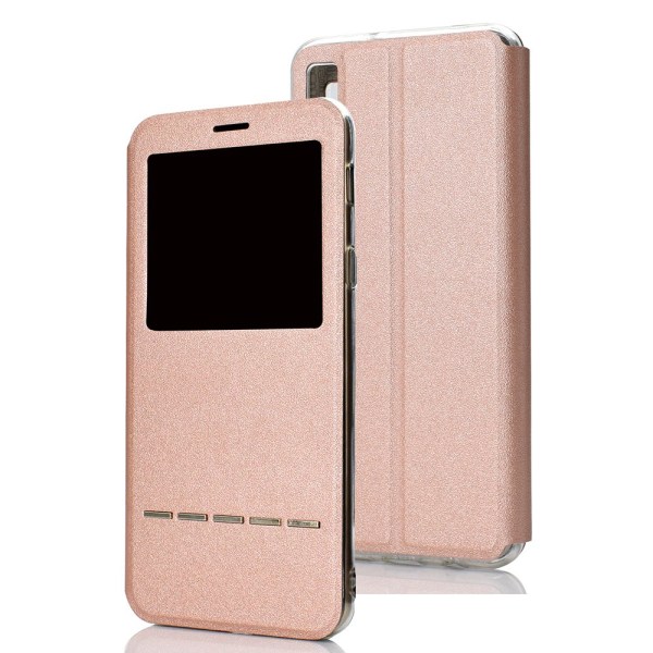 Samsung Galaxy A7 2018 - Stilsäkert Fodral (Svarsfunktion) Rosaröd Rosaröd
