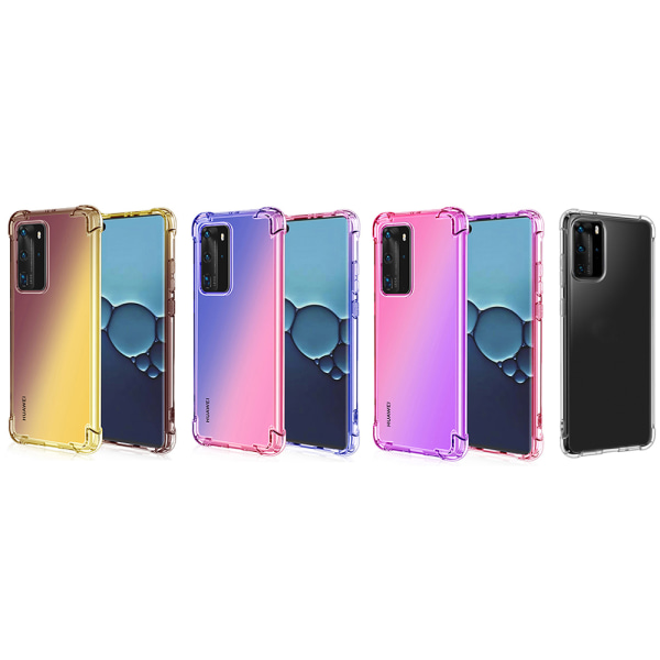 Huawei P40 Pro - Stilig silikondeksel Blå/Rosa