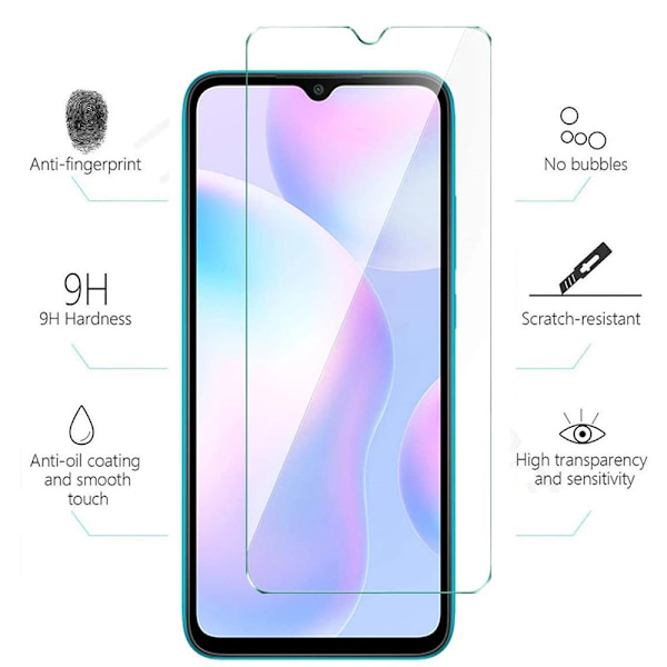 Xiaomi Redmi 9C NFC H�rdat Glas Sk�rmskydd Transparent